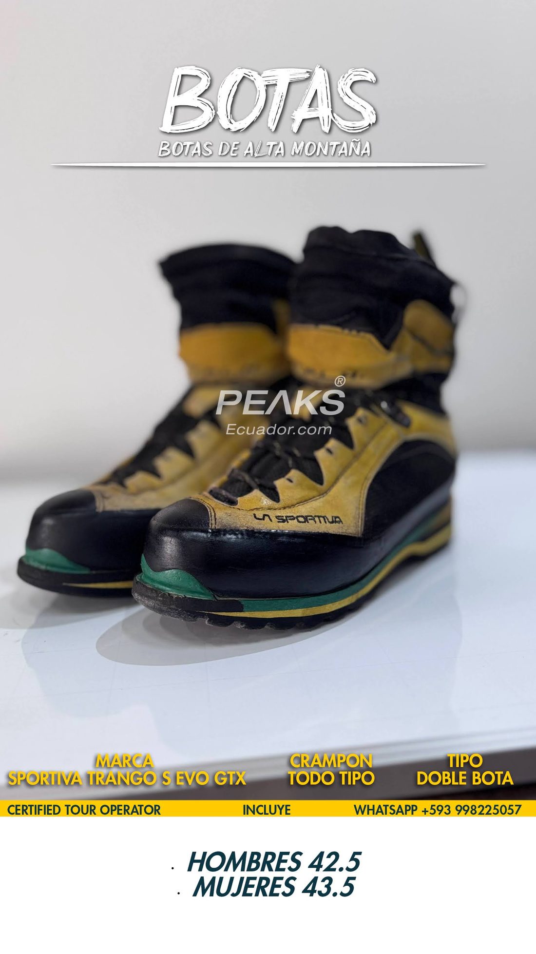 Botas La Sportiva Trango S Evo GTX · H 42.5 / M 43.5 — PEAKS Ecuador