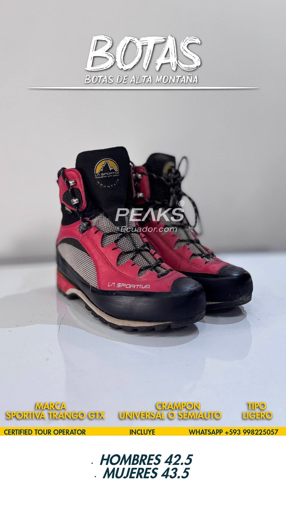 Botas La Sportiva Trango GTX · H 42.5 / M 43.5 — PEAKS Ecuador
